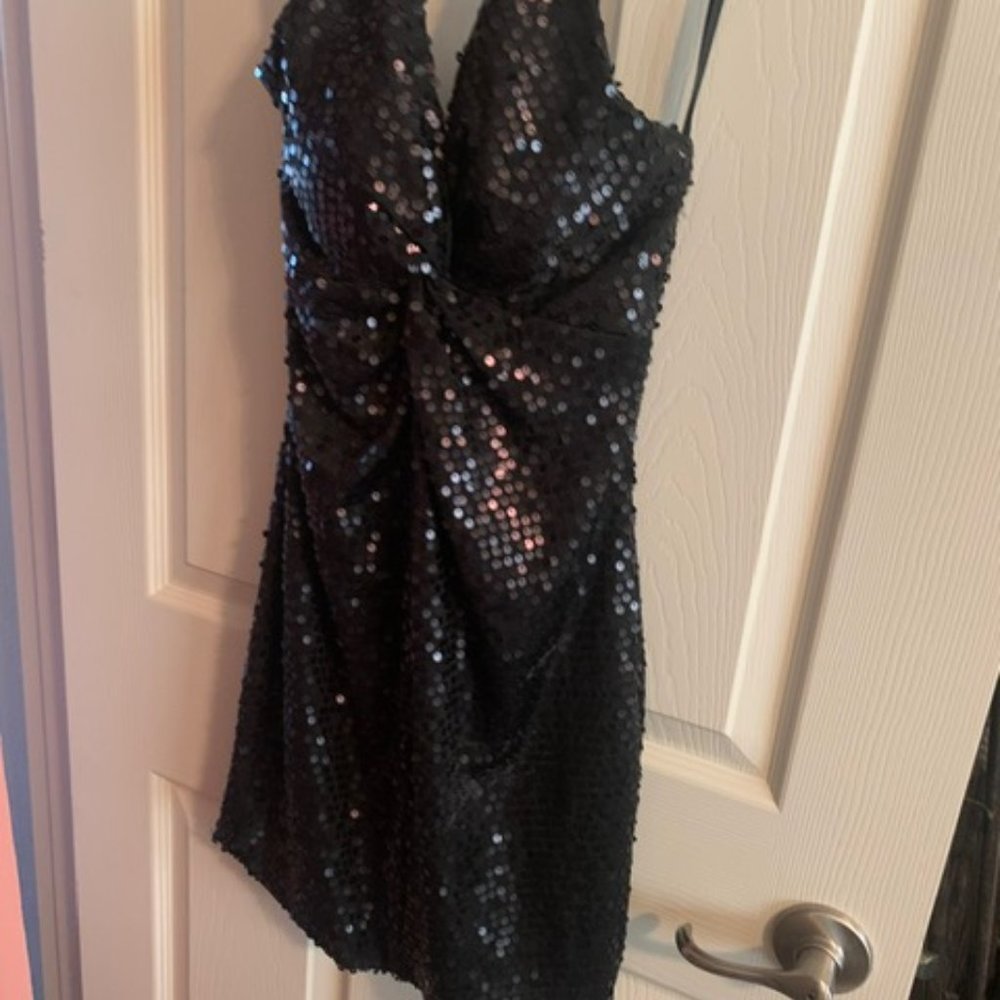 Fredricks of Hollywood little black sequined dress